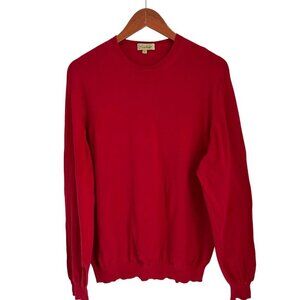 Paul Stuart Red Wool Crewneck Sweater Made In Scotland XL Mens